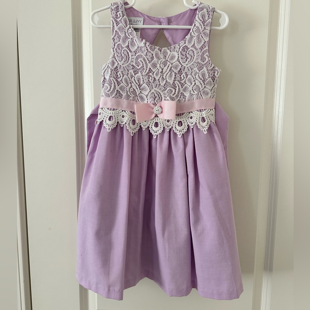 Girls lavender and lace dress